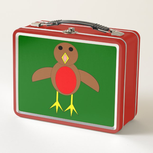 Weihnachts Robin Metal Lunch Box (Vorderseite)