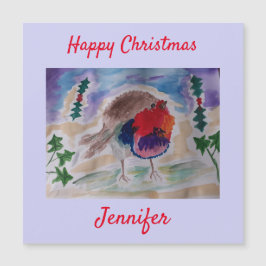 Weihnachts Robin Personalisiert Magnet Weihnachtsk