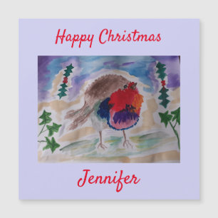 Weihnachts Robin Personalisiert Magnet Weihnachtsk
