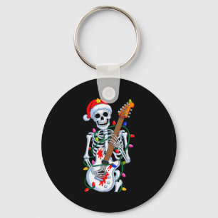 Weihnachts-Rocker-Skelett-Weihnachtsmann-Rock-Hand Schlüsselanhänger