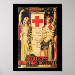 Weihnachts-Roll-Aufruf zum Zweiten Weltkrieg Poster