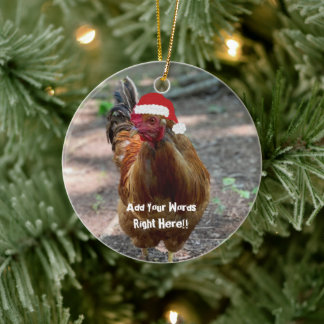 Weihnachts-Rooster Custom Message Ornament