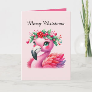 Weihnachts-Rosa Flamingo individuell anpassbar Karte