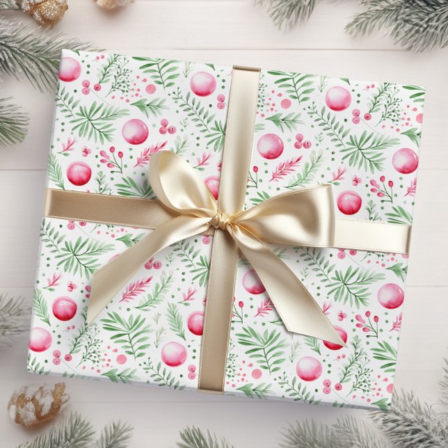 Weihnachts-Rosa-Ornamente und Folies Geschenkpapier (Von Creator hochgeladen)