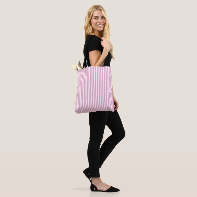 Weihnachts-Rosa-Streifen Schulter-Tasche (Am Model)