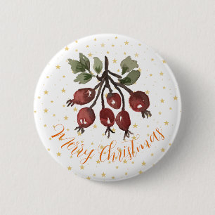 Weihnachts-Rose Angesagt Button