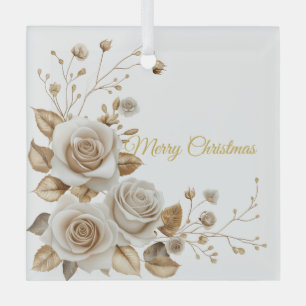 Weihnachts-Rose Glasdekoration Ornament Aus Glas