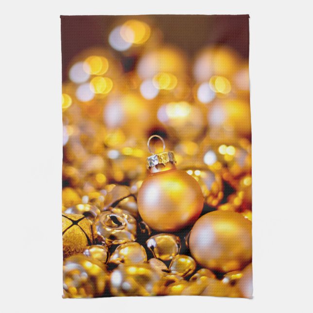 Weihnachts-Rose Gold Baubles Geschirrtuch (Vertikal)