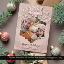 Weihnachts-Rose Gold Glitzer Snowflake Foto
