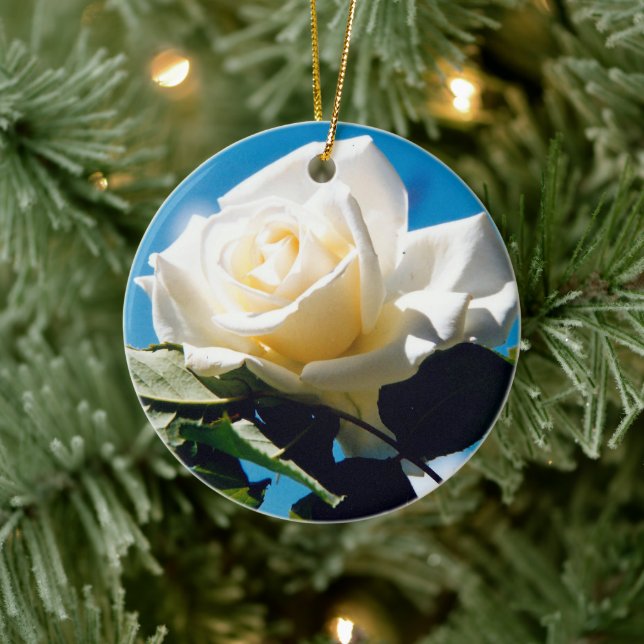 Weihnachts-Rose - Leben feiern Keramik Ornament (Baum)