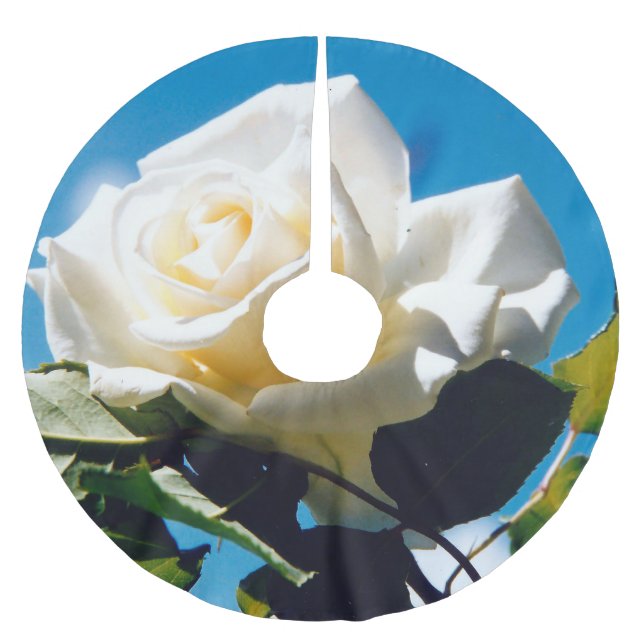 Weihnachts-Rose - Leben feiern Polyester Weihnachtsbaumdecke (Vorderseite)