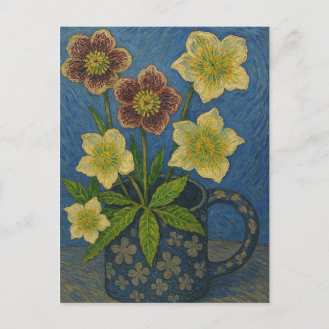 Weihnachts-Rose Postkarte (Vorderseite)