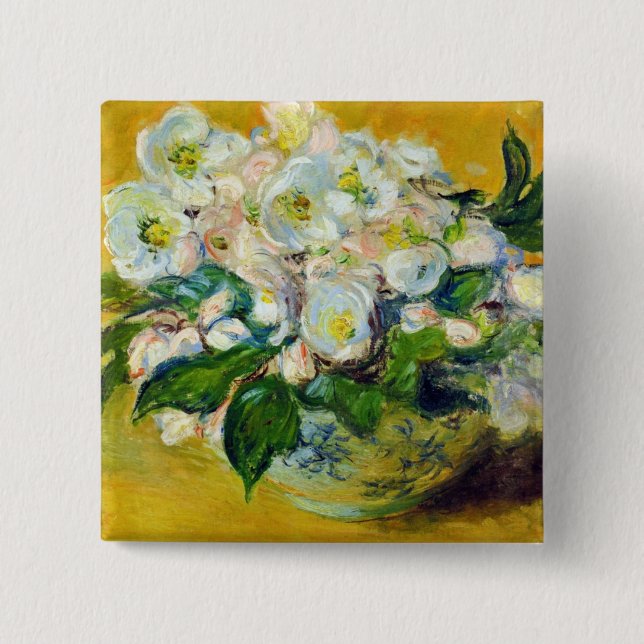 Weihnachts-Rose (von Claude Monet) Button (Vorderseite)