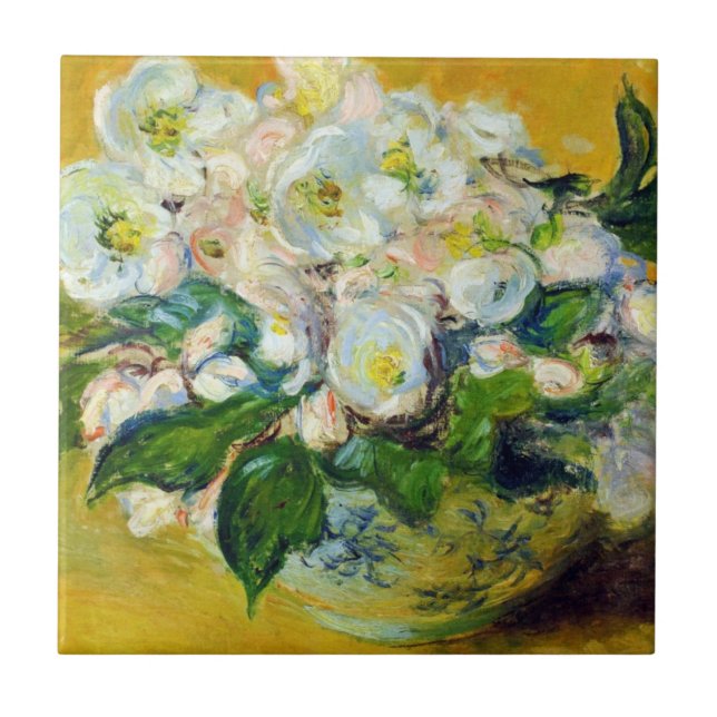 Weihnachts-Rose (von Claude Monet) Fliese (Vorderseite)