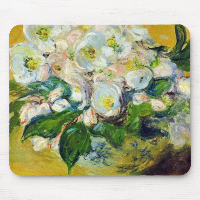 Weihnachts-Rose (von Claude Monet) Mousepad (Vorne)