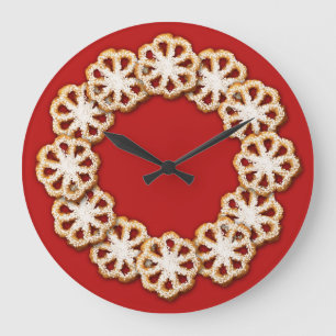 Weihnachts-Rosette-Cookies Große Wanduhr