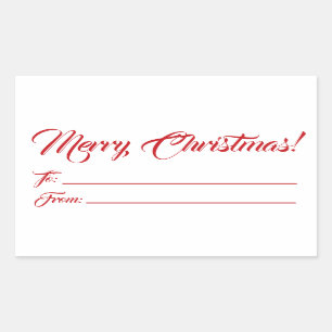 Weihnachts rot bis weiß von leerer Schrift elegant Rechteckiger Aufkleber
