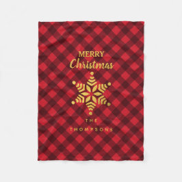 Weihnachts-Rot & Black Buffalo Karierter Star Snow Fleecedecke