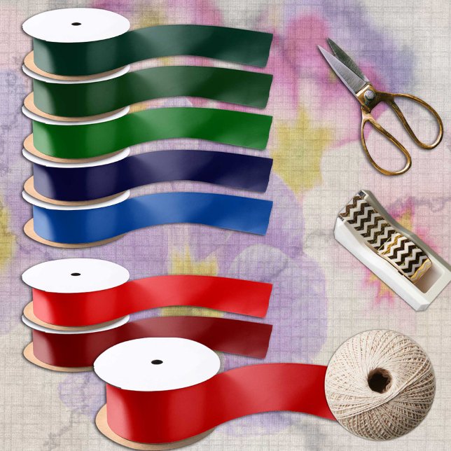 Weihnachts Rot Farbe solide minimalistisch Satinband (Von Creator hochgeladen)