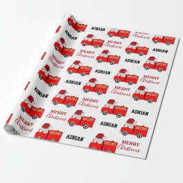 Weihnachts-Rot-Feuer-Individuelle Name Geschenkpapier