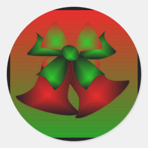 Weihnachts-Rot-Glocken-III-Aufkleber - individuell Runder Aufkleber