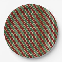 Weihnachts-Rot-Gold-Grüne-Quatrefolie