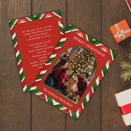 Weihnachts-Rot-Grün-Chevron-Bogen-Foto Feiertagskarte