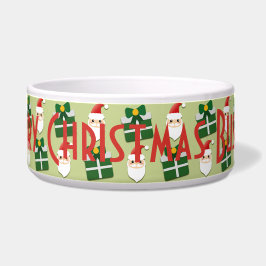 Weihnachts-Rot-Grün-Feier Persönlich Haustier Napf