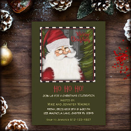 Weihnachts-Rot-Grün frohe Weihnachten Einladung
