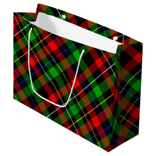 Weihnachts-Rot-Grün-Weiß-Flanell-Karodesign  Große Geschenktüte