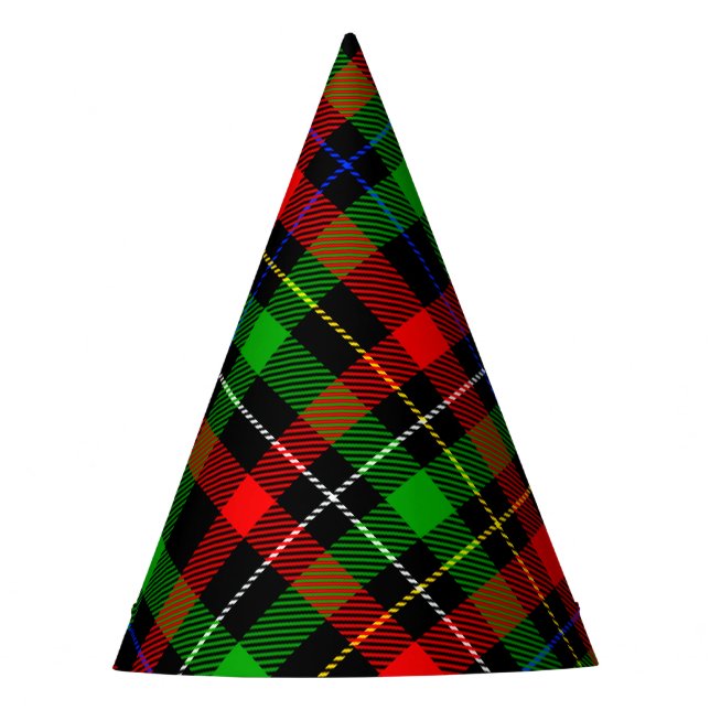 Weihnachts-Rot-Grün-Weiß-Flanell-Karodesign  Partyhütchen (Vorderseite)