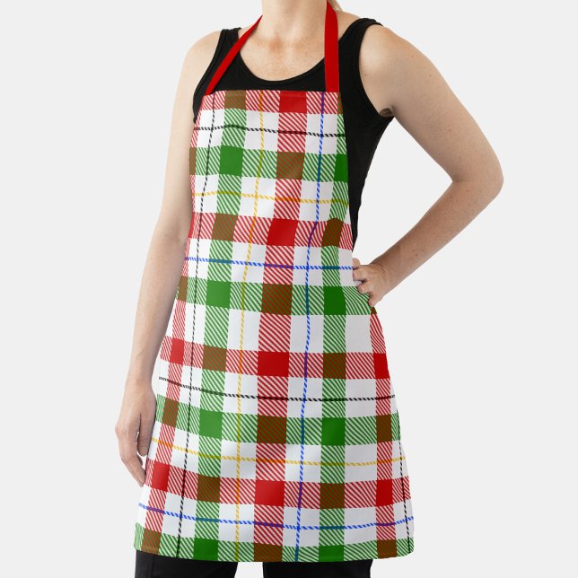 Weihnachts-Rot-Grün-Weiß-Flanell-Karodesign  Schürze (Von Creator hochgeladen)