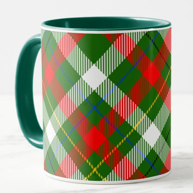 Weihnachts-Rot-Grün-Weiß-Flanell-Karodesign  Tasse (Von Creator hochgeladen)