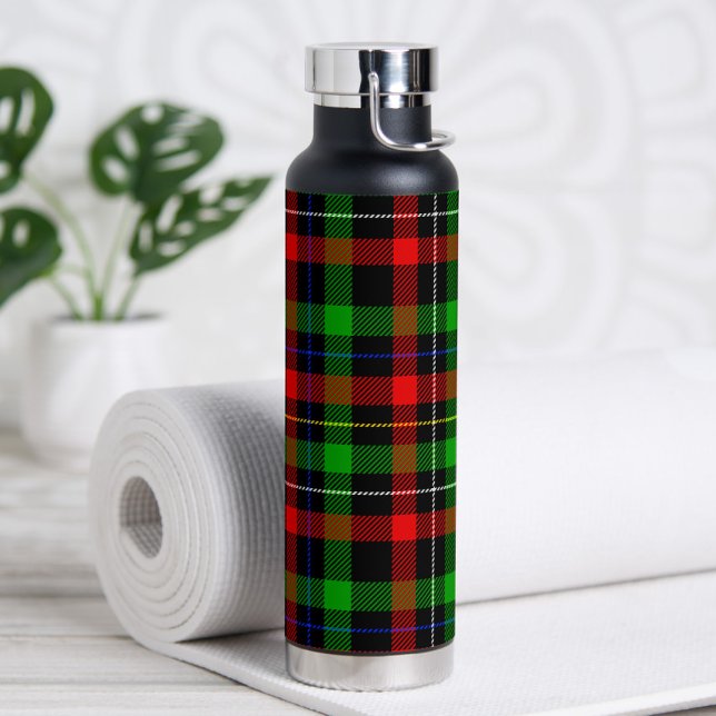 Weihnachts-Rot-Grün-Weiß-Flanell-Karodesign  Trinkflasche (Von Creator hochgeladen)