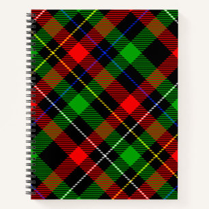 Weihnachts-Rot-Grün-Weiß-Karo-Design Notizbuch