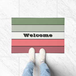 Weihnachts Rot Grüne Farbe auf Textil Papier Fußmatte