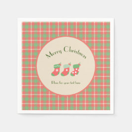 Weihnachts-Rot-Kariert Serviette