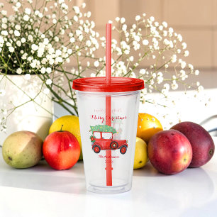 Weihnachts-Rot-Lkw-Acryl-Tumbler Acryltrinkbecher