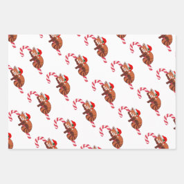 Weihnachts-Rot-Panda - Ergänzendes Wrapping Paper Geschenkpapier Set