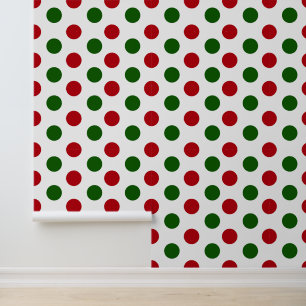 Weihnachts-Rot-Polka-Punktmuster Tapete