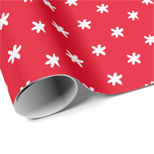Weihnachts-Rot-Schneeflocken Winterferien Geschenkpapier