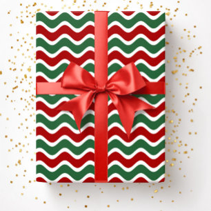 Weihnachts-Rot-Streifen Muster Geschenkpapier