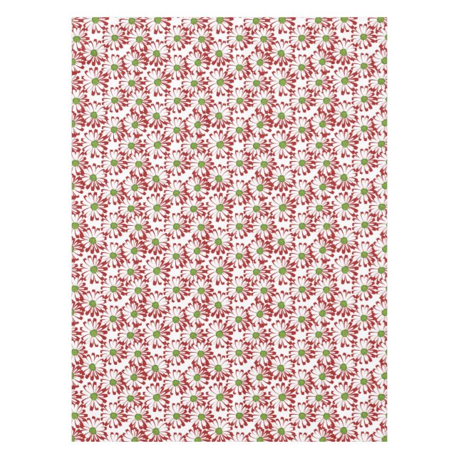 Weihnachts Rot und Grün Daisy Blumenmuster Tischdecke (Vorderseite)