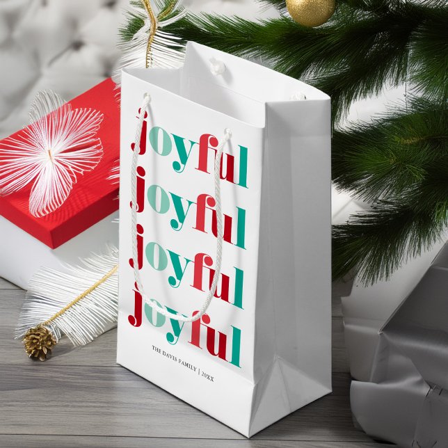 Weihnachts Rot und Grün "Joyful" Kleine Geschenktüte (Von Creator hochgeladen)