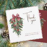 Weihnachts Rot und Grün Winterfest Hochzeit Dankeskarte<br><div class="desc">Moderne Weihnachts Rot und Grün Winter Feierliche Hochzeit Dankeschön Card - Eleganter Foliage in rustikalen Evergreen Hues. Mit unserer modernen Weihnachtskarte, die in den kräftigen Farben Rot und Grün verziert ist, können Sie die Faszination der Saison genießen. Diese elegante Dankeschön-Karte besticht durch delikate Laub-Akzente, die die Schönheit des immergrünen Wintercharmes...</div>