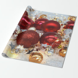 Weihnachts-Rot- und Silberdekor-Bände Geschenkpapier