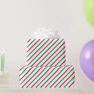 Weihnachts-Rot-Weiß-Canon-Streifen Geschenk Geschenkpapier