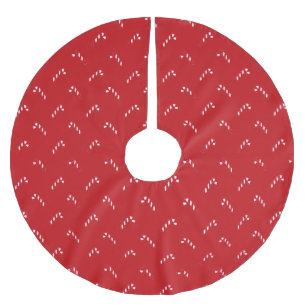 Weihnachts-Rot-Weiß-moderne niedliche Zuckerrohrmu Polyester Weihnachtsbaumdecke