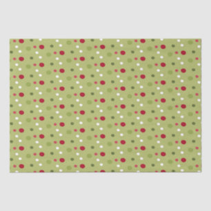 Weihnachts-Rot, weiße grüne Punkte mit grünem Hint Seidenpapier