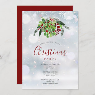Weihnachts-Rote Berge Schneeflocken Feiertage Part Einladung
